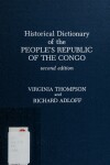 Book cover for Historical Dictionary of the People's Republic of the Congo