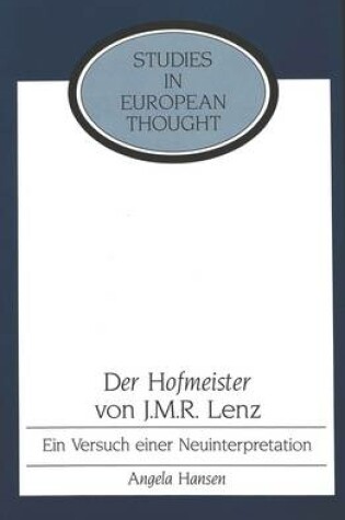 Cover of Der Hofmeister von J. M. R. Lenz