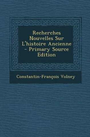 Cover of Recherches Nouvelles Sur L'Histoire Ancienne