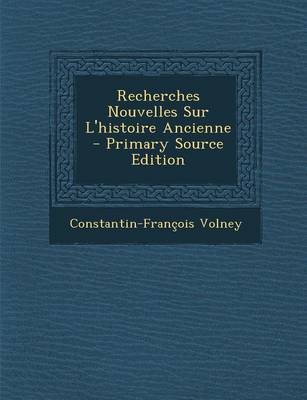 Book cover for Recherches Nouvelles Sur L'Histoire Ancienne