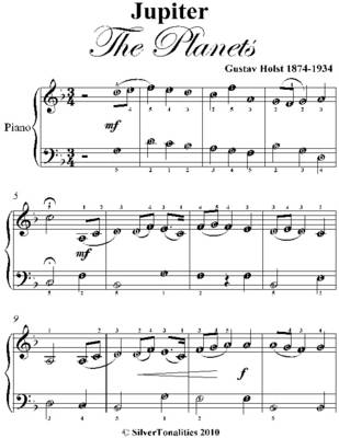 Book cover for Jupiter the Planets Easy Piano Sheet Music