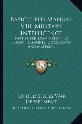 Cover of Basic Field Manual V10, Military Intelligence