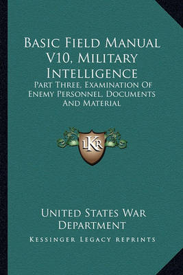 Book cover for Basic Field Manual V10, Military Intelligence