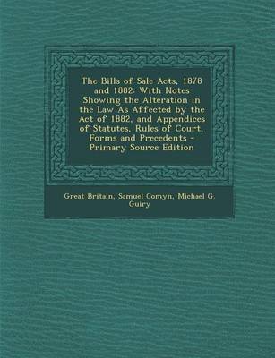 Book cover for The Bills of Sale Acts, 1878 and 1882