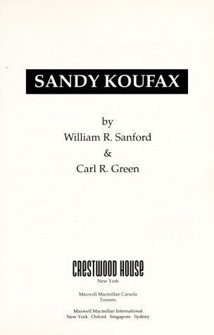 Book cover for Sandy Koufax