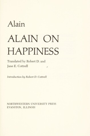 Cover of Alain on Happiness