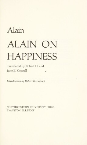 Book cover for Alain on Happiness