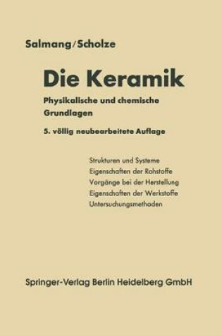 Cover of Die Physikalischen Und Chemischen Grundlagen Der Keramik