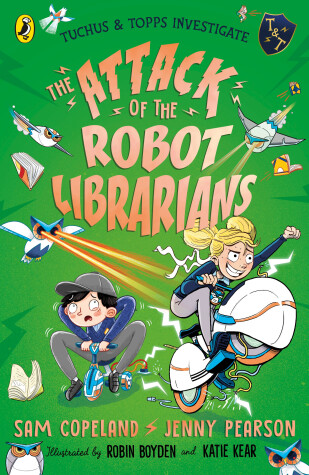 Book cover for The Attack of the Robot Librarians