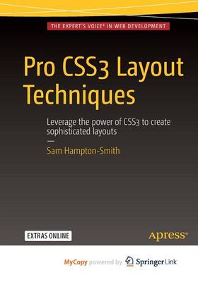 Book cover for Pro Css3 Layout Techniques