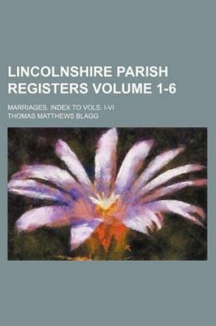 Cover of Lincolnshire Parish Registers Volume 1-6; Marriages. Index to Vols. I-VI