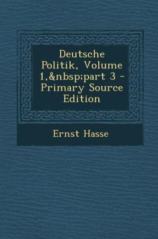 Cover of Deutsche Politik, Volume 1, Part 3