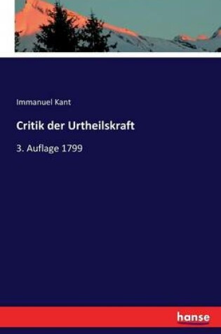 Cover of Critik der Urtheilskraft