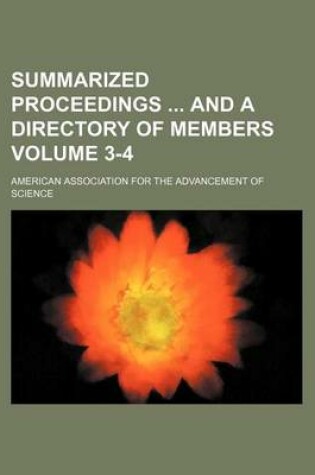 Cover of Summarized Proceedings and a Directory of Members Volume 3-4