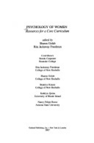 Cover of Psychology of Women