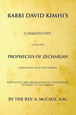 Cover of Commentary upon the Prophecies of Zechariah