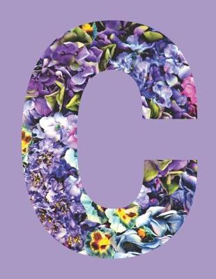 Book cover for Purple Flowers Letter 'c' Monogrammed Lined Journal