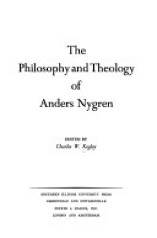 Cover of The Philosophy and Theology of Anders Nygren