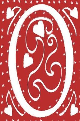 Cover of Monogram Journal Letter O Hearts Love Red White