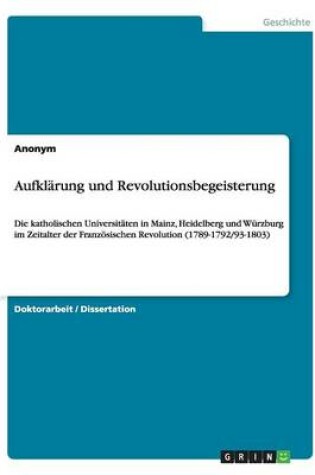 Cover of Aufklarung Und Revolutionsbegeisterung