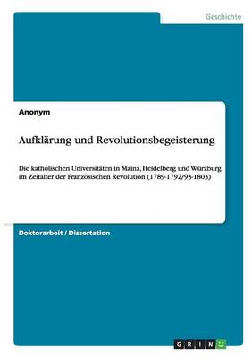 Book cover for Aufklarung Und Revolutionsbegeisterung