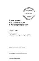 Book cover for Police Powers and Accountability in a Democratic Society