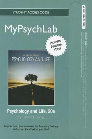 Cover of NEW MyLab Psychology  with Pearson eText -- Standalone Access Card -- for Psychology and Life (standalone)