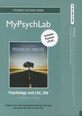 Book cover for NEW MyLab Psychology  with Pearson eText -- Standalone Access Card -- for Psychology and Life (standalone)