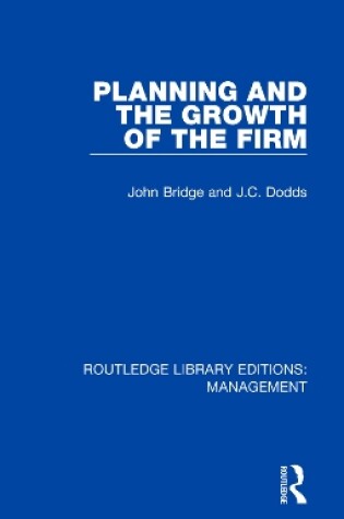 Cover of Planning and the Growth of the Firm