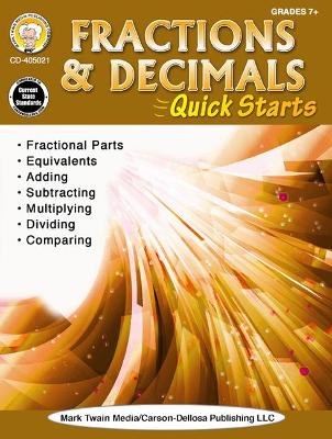 Book cover for Fractions & Decimals Quick Starts, Grades 4 - 9