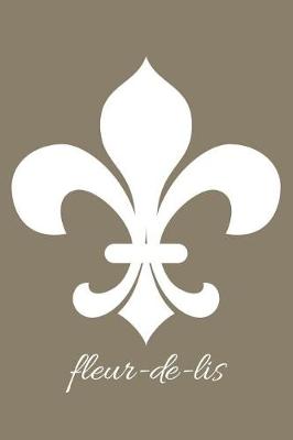 Book cover for fleur-de-lis in Khaki - Blank Notebook with Fleur de Lis Corners 6x9