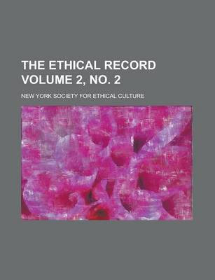 Book cover for The Ethical Record Volume 2, No. 2