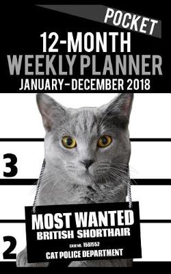 Book cover for 2018 Pocket Weekly Planner - Most Wanted British Shorthair Cat