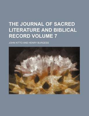 Book cover for The Journal of Sacred Literature and Biblical Record Volume 7