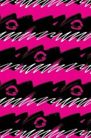 Cover of Bullet Journal Pink Lips - Abstract Pink and Black Pattern