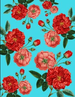 Book cover for Vintage Red Roses Aqua Journal Notebook