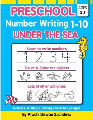 Book cover for Preschool Number Writing 1 - 10, Under The sea