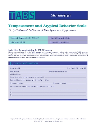 Book cover for Temperament and Atypical Behavior Scale (TABS) Screener