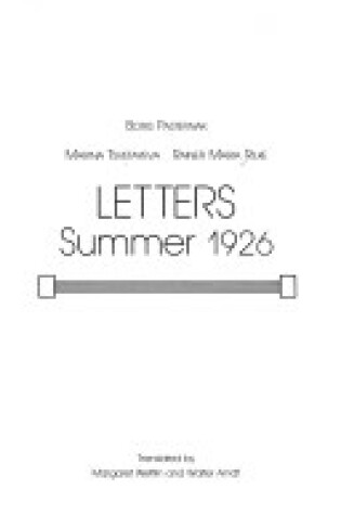 Cover of Letters, Summer 1926