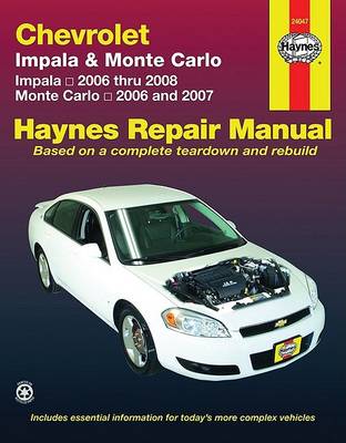 Book cover for Chevrolet Impala & Monte Carlo 2006 Thru 2008
