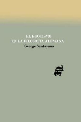 Cover of El egotismo en la filosofia alemana