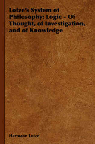 Cover of Lotze's System of Philosophy