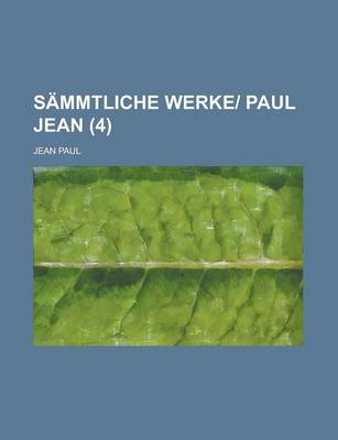 Book cover for Sammtliche Werke Paul Jean (4 )
