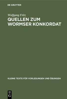 Book cover for Quellen Zum Wormser Konkordat