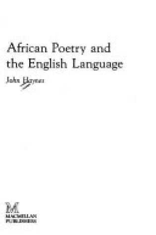 Cover of African Poetry & Eng Lang