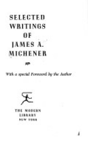 Cover of Selectd Wrtgs Michener