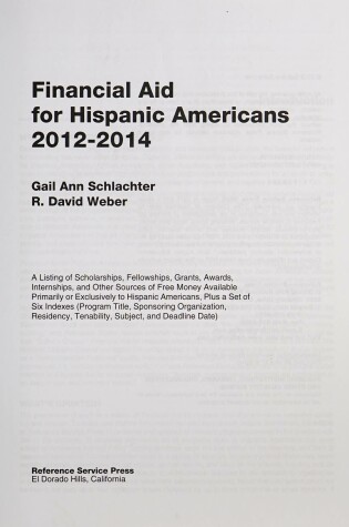 Cover of Financial Aid for Hispanic Americans 2012-2014