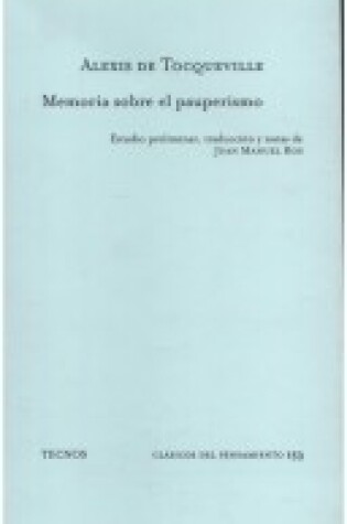 Cover of Memoria Sobre El Pauperismo