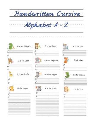 Book cover for Handwritten Cursive Alphabet A - Z