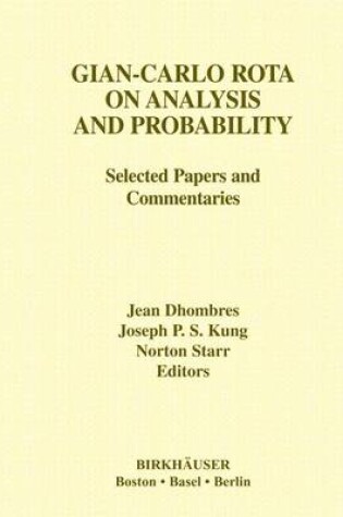 Cover of Gian-Carlo Rota on Analysis and Probability